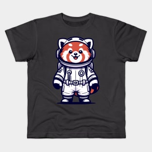 Cosmic Red Panda Astronaut Kids T-Shirt